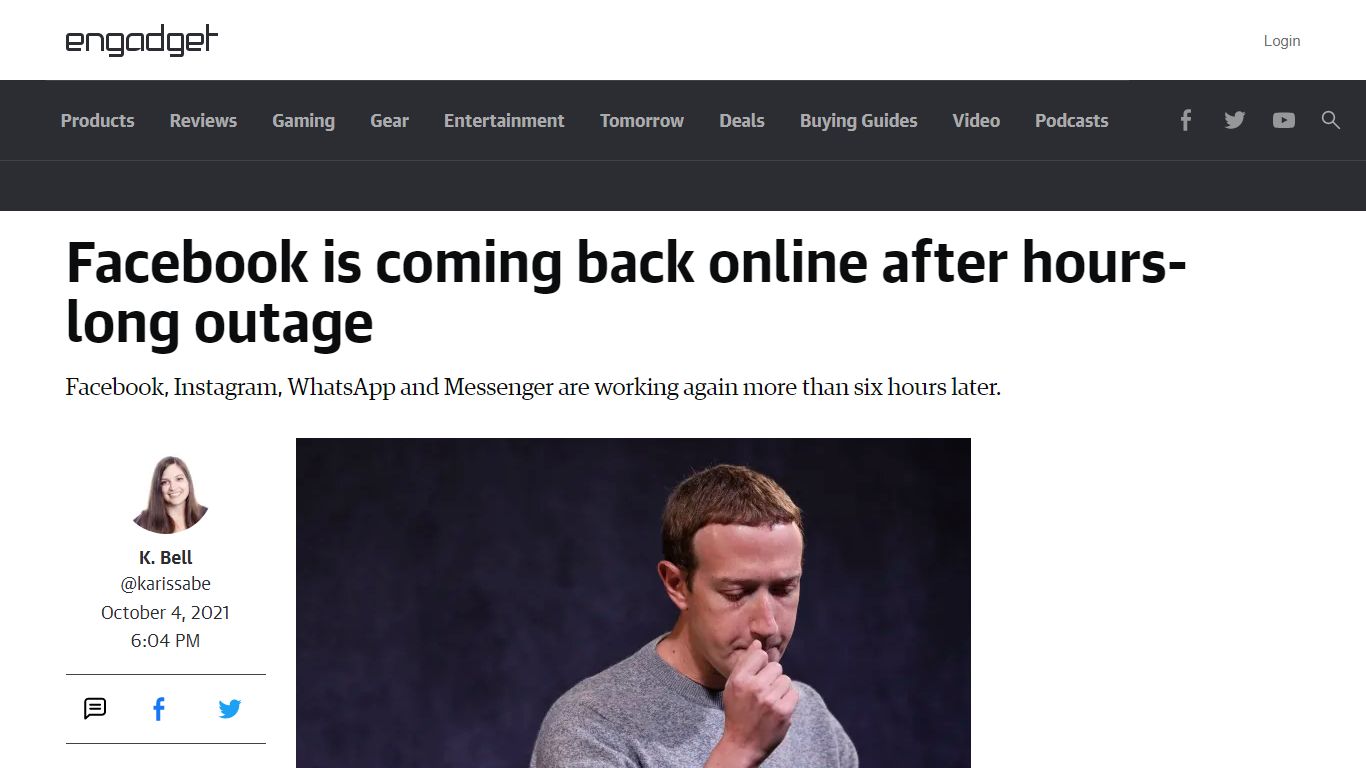 Facebook is coming back online after hours-long outage