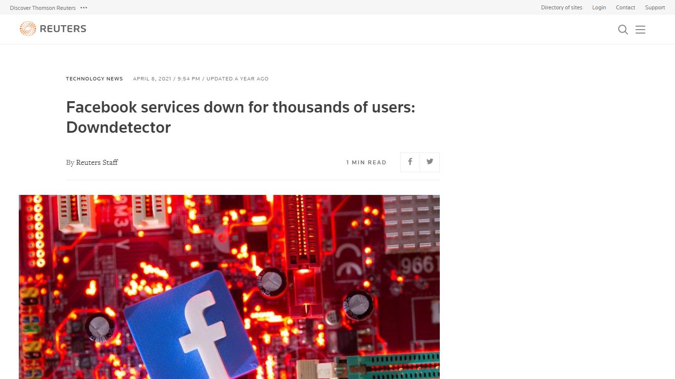 Facebook services down for thousands of users: Downdetector